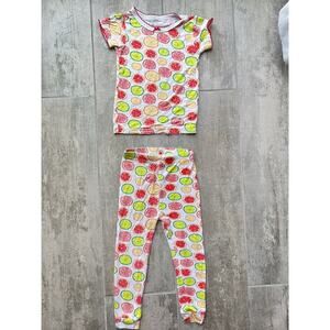 $48 RABBIT MOON Designer Boutique Pjs Pajama Bamboo 2 Piece Set Snug Fit 24m